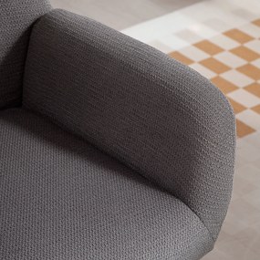 HOMCOM Fotoliu tapitat modern în stil cu spătar în formă de ureche, spătar înalt, tapițerie groasă, picioare metalice, Gri | Aosom Romania