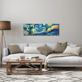 Tablou – Mozaic al nopții înstelate (cu ceas) (90x30 cm)