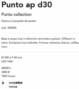 Aplica LED iluminat exterior ambiental Punto ap d30 cafenie
