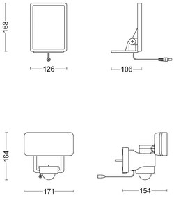 Philips TYLUS LED 6W 3,7V 3000K IP44 lampă solară de perete cu senzor