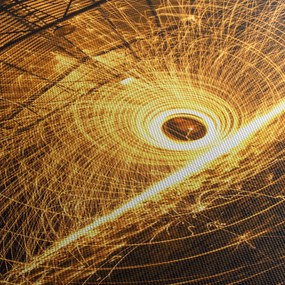 Tablou - Disc luminos (cu ceas) (90x30 cm)