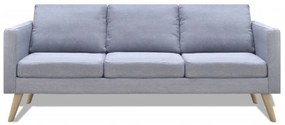 242219 vidaXL Canapea cu 3 locuri, material textil, gri deschis