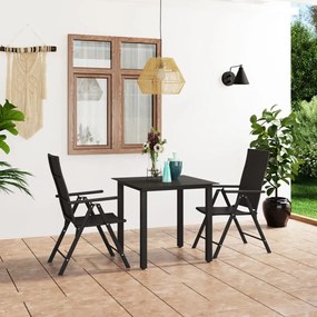 3060046 vidaXL Set mobilier de grădină, 3 piese, negru