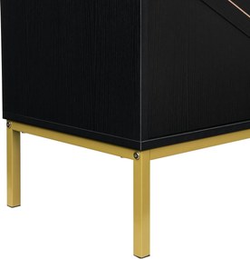 Comodă cu 4 uși, rafturi reglabile pe înălțime, pentru living, sufragerie &amp; hol, 160x40x80,5 cm, Negru