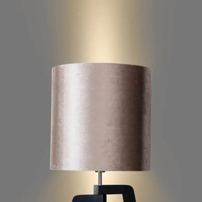 Lampă de podea neagră cu abajur din catifea taupe 50cm - Puros