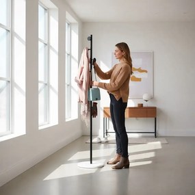 Cuier din metal ,culoare negru-alb,170x32 cm