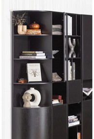 Bibliotecă modulară neagră din lemn masiv de pin 190x210 cm Finca – WOOOD