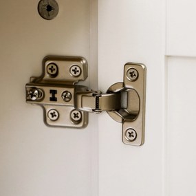 HOMCOM Credență de Bucătărie cu 3 Uși, Mobilier Modern de Bucătărie cu Raft Reglabil, Credență Tip Bufet pentru Sufragerie, Sala de Mese și Salon, 120x40x70 cm, Alb și Culoare Lemn | Aosom Romania