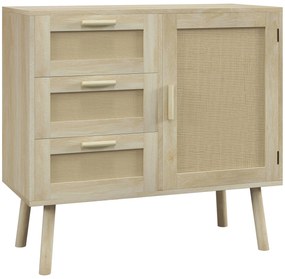 HOMCOM Dulap de depozitare Boho cu 3 sertare, elemente decorative | Aosom Romania