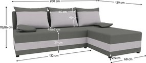 Set de canapea universală, verde/gri deschis, PAGI COLţ UNI