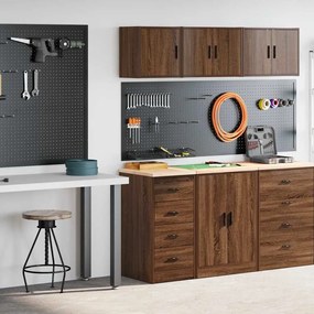 vidaXL Dulapuri de garaj 2 buc din lemn de stejar maro