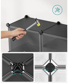 Raft modular cu compartimente BOXIFY, negru