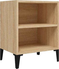 vidaXL Noptieră cu picioare metalice, stejar sonoma, 40x30x50 cm