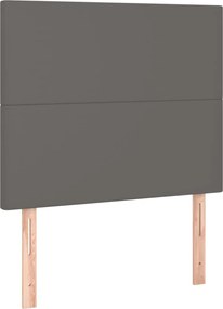 vidaXL Tăblie de pat gri 80x5x118/128 cm piele ecologică