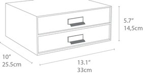 Cutie cu 2 sertare Bigso Box of Sweden Birger, bej