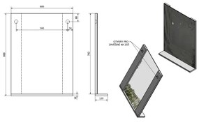 Aqualine - Oglindă BETA 60x80 cm albă