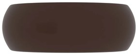 Chiuveta de baie lux maro inchis mat 40x15 cm ceramica rotund matte dark brown