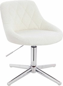 HR1054CROSS Scaun Crem Boucle cu Bază Cromata