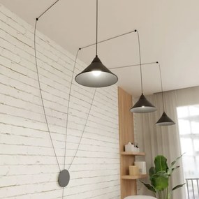 Lustră pe cablu ABRAMO 3xE27/15W/230V negru