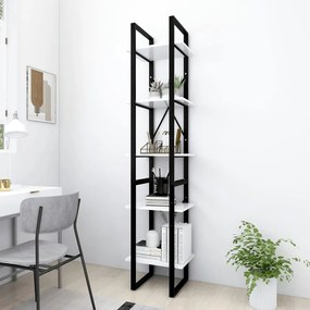 3081968 vidaXL Bibliotecă cu 5 rafturi, alb, 40x30x175 cm, lemn prelucrat