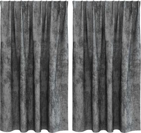 vidaXL Cortine din catifea cu perdele 2 pcs Gri 140 x 140 cm Catifea
