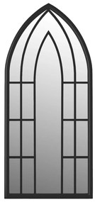 Oglinda de gradina, negru, 70x30 cm, fier uz exterior 1, Negru, 70 x 30 cm