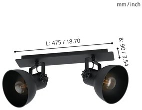 Eglo 43432 - Lampă spot BARNSTAPLE 2 2xE27/40W/230V