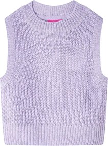 vidaXL Vestă pulover pentru copii tricotată, liliac deschis, 104