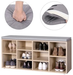Dulap pantofi cu bancuta cu sezut gri WESO SONOMA 104x30 cm