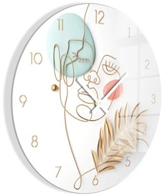 Ceas de perete din sticlă ø 30 cm Feminine line - Styler