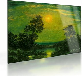 Tablou pe sticlă - Imitator of Ralph Albert Blakelock, Moonlight, reproducere (70x50 cm)