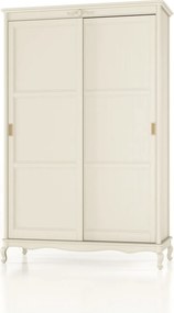 Dulap lemn masiv Seraphia 2 Uși Glisante, 150 × 65 × 230 cm - Vanilla