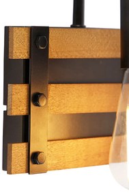 Aplică industrială neagră cu lemn - Paleta Mai