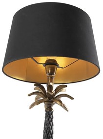 Lampă de masă Art Deco bronz cu abajur negru 35 cm - Areka