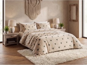Lenjerie cocolino HEARTINO crem Dimensiune lenjerie de pat: 2 buc 70 x 90 cm | 200 x 220 cm