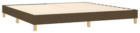 Pat box spring cu saltea, maro inchis, 200x200 cm, textil Maro inchis, 200 x 200 cm, Nasturi de tapiterie