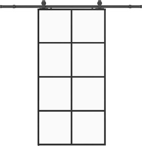 vidaXL Ușă glisantă cu set de feronerie neagră 102,5x205 cm Sticlă ESG