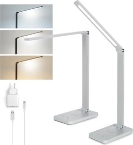 Brilagi - Lampă de masă LED reglabilă, cu control tactil și încărcare wireless Qi, LED/7W/5V, 3000/4000/6000K, albă