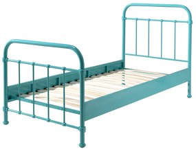 Pat metalic pentru copii NEW YORK, verde mint, 90 x 200 cm, cu design industrial – Vipack