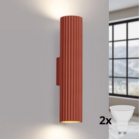 BRILAGI - aplică de perete LED CRESTO 2xGU10/10W/230V 30 cm portocalie
