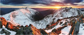 Tablou - Panoramă montană de iarnă (120x50 cm)