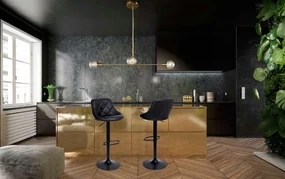 JAKS SCAUN DE BAR ECO-PIELE NEAGRĂ