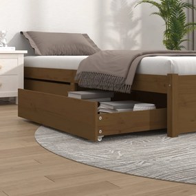 Sertare pentru pat, 2 buc., maro miere, lemn masiv de pin maro miere, 95 x 93 x 18 cm