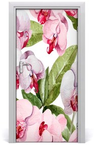 Autocolante pentru usi Furnir adeziv imagini de fundal orhidee ușă