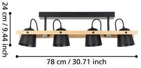 Lustră LED RGBW dimabilă aplicată Eglo 900882 HORNWOOD-Z 4xLED/3,7W/230V