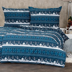 Lenjerie de pat 4Home Winter village, din bumbac, 160 x 200 cm, 70 x 80 cm