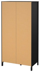 Șifonier negru cu oglindă 102x199x58 cm Madrid – Tvilum