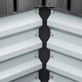 Outsunny Set de 2 paturi de grădină dreptunghiulare tablă ondulată din oțel 120 x 60 x 30,5 cm gri | Aosom Romania