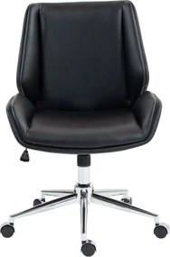 Scaun directorial, inaltime reglabila, brate fixe, baza metalica, Negru