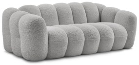 Canapea gri deschis cu tapițerie din țesătură bouclé 232 cm Hippolyte – Bobochic Paris